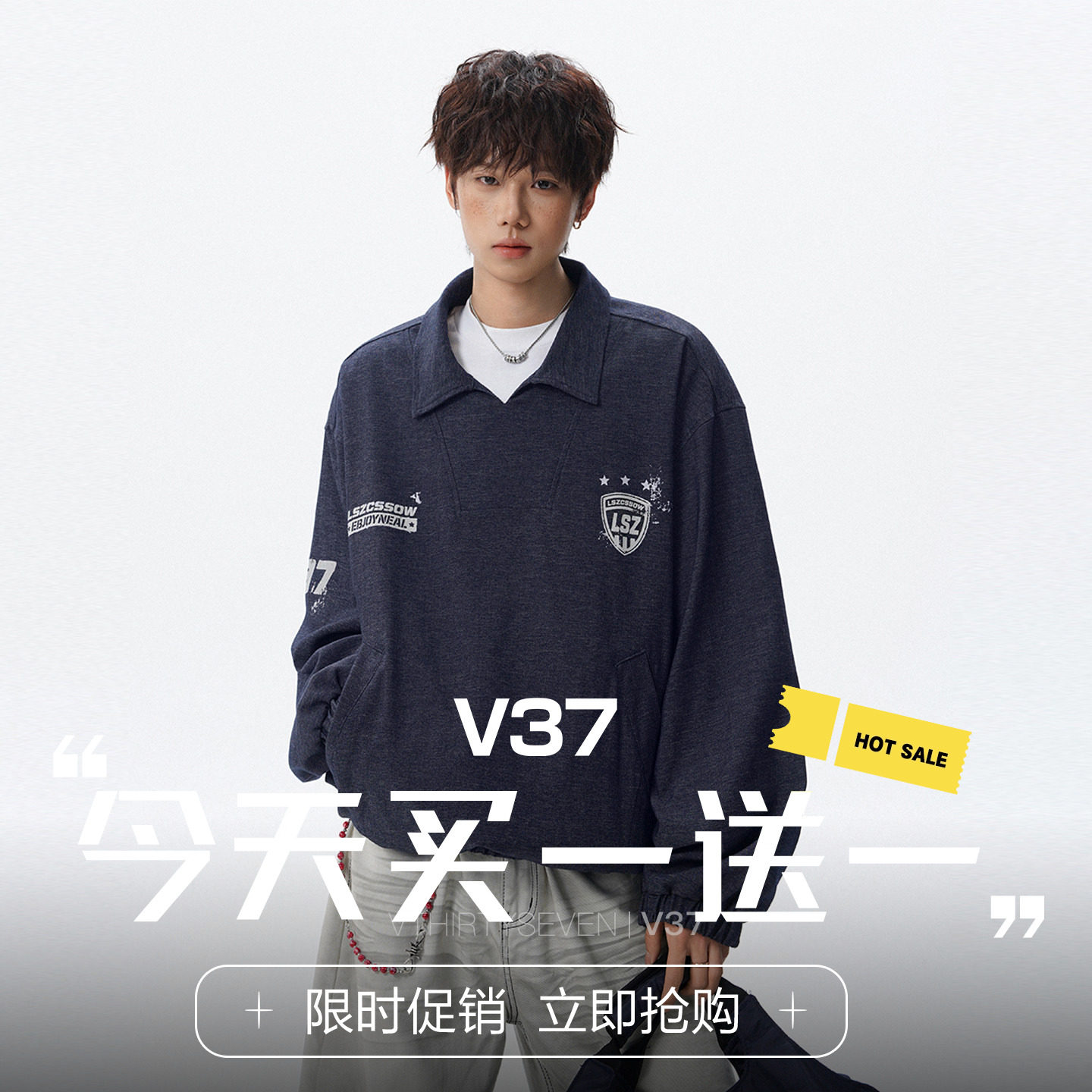 美式学院风勋章印花夹克图片