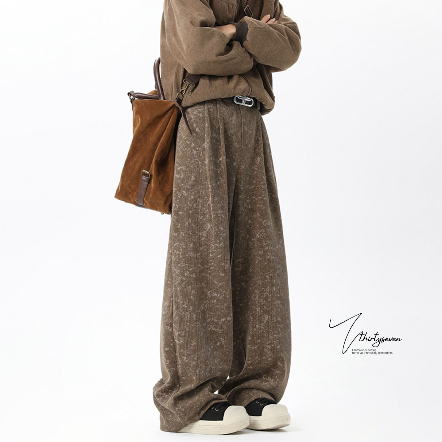 美式复古扎染灯芯绒休闲裤