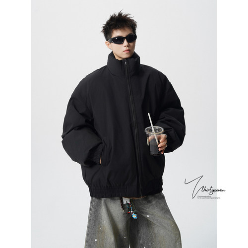 美式重磅bomber棉衣男秋季