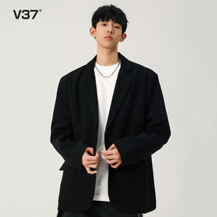 ins新款 2025秋季 校园百搭宽松潮牌外套 男士 V37高级感韩系休闲西装