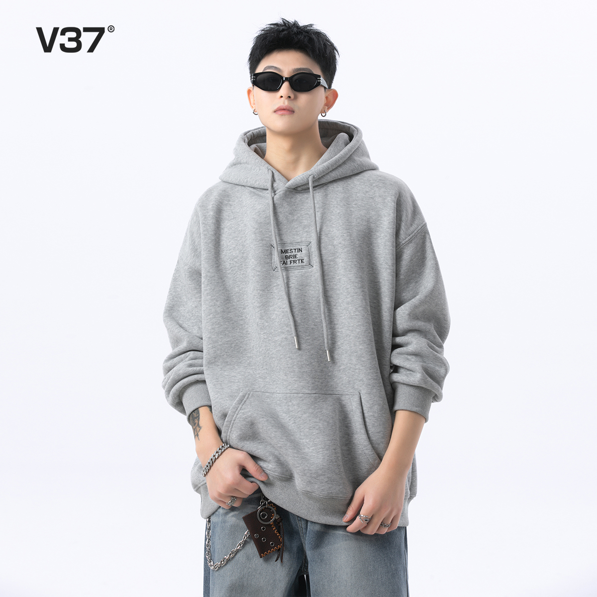V37重磅连帽卫衣男款202