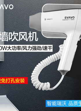 瑞沃免打孔PL-178酒店卫浴干发器 壁挂负离子电吹风 1800W吹风筒