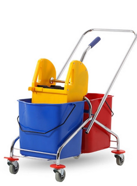 白云AF08072 双桶榨水车 手压式拖把挤水车 清洁桶 酒店清洁车