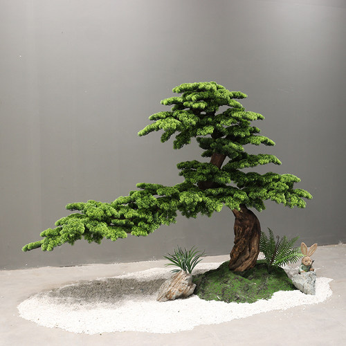 仿真迎客松大型假树造景摆件橱窗