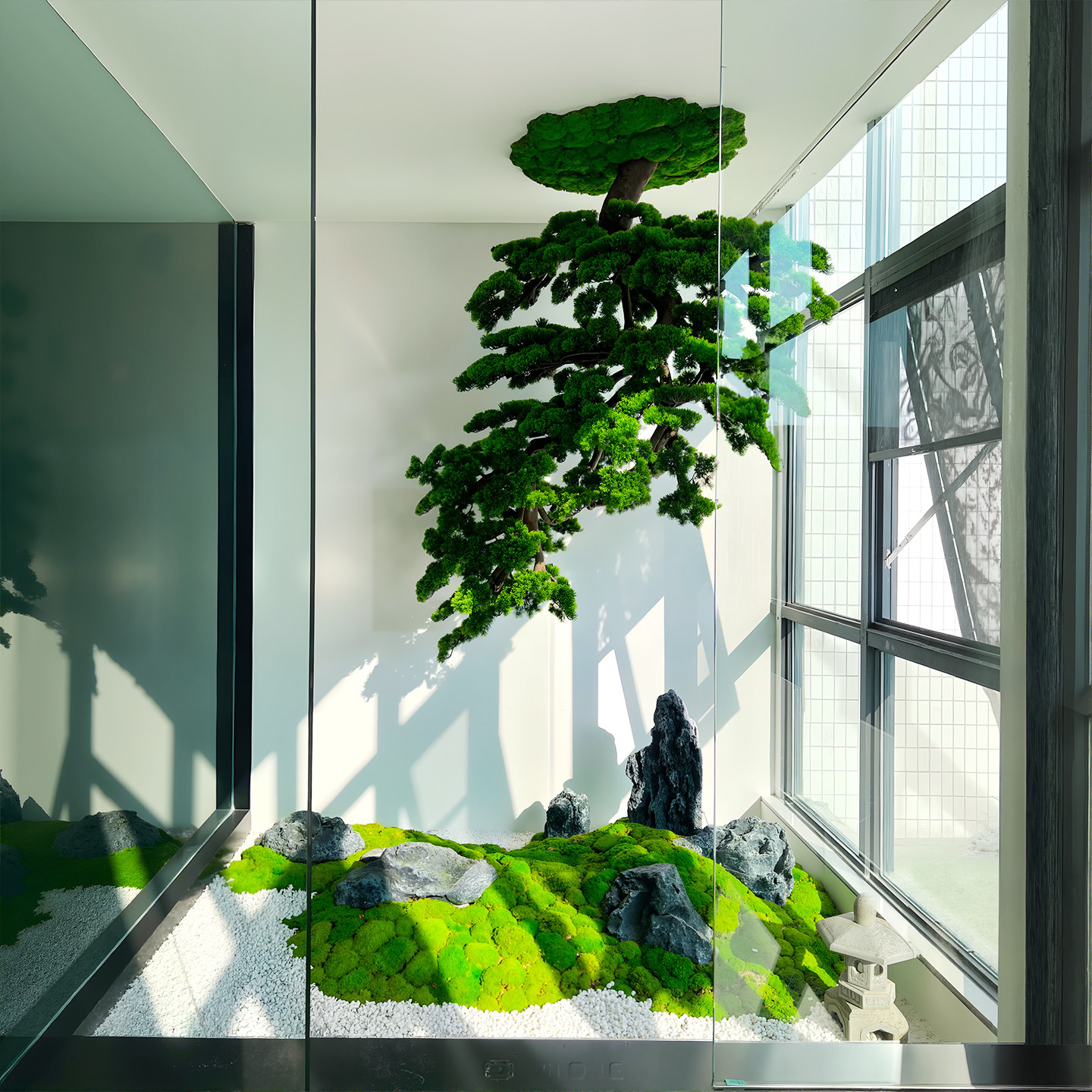 倒挂松树悬挂悬崖式绿植假树造景