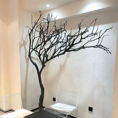 侘寂禅意氛围营造天然枯树枝造景