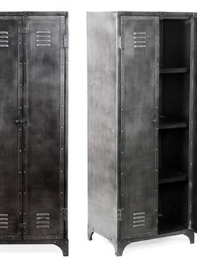 loft工业风做旧铁艺收纳柜储物柜文件柜置物柜简约现代鞋柜
