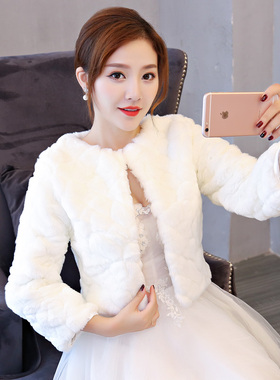 婚纱披肩冬新娘外套伴娘斗篷秋季
