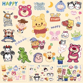 可爱卡通维尼小熊划痕遮挡迪士尼电动车摩托头盔汽车身装 饰车贴纸