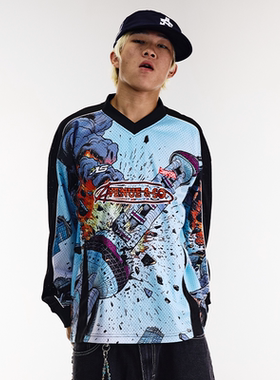 AVENUESON大道之子2025漫画风主题速干透气长袖球衣T恤