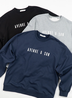 AVENUE&SON大道之子2024秋冬经典字母LOGO套头加绒线圈绒卫衣