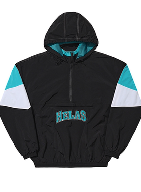 【法国】HELAS 24FW REQUINS QUARTER ZIP JACKET 黑蓝拼接夹克