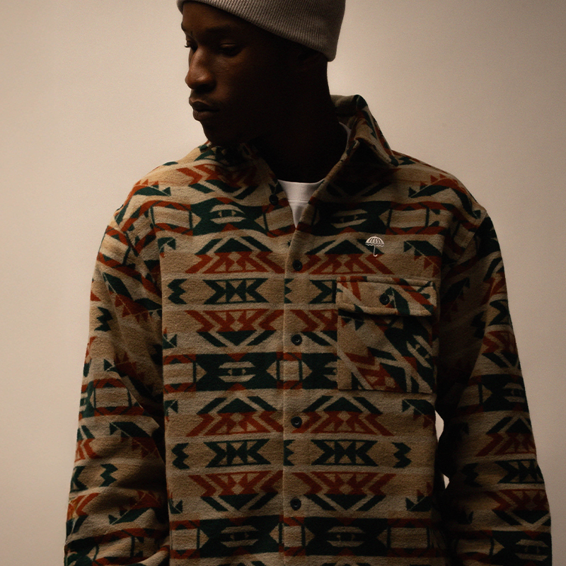 【法国】HELAS 25WIN COUTUME LS SHIRT MULTICO卡其色民族风衬衫