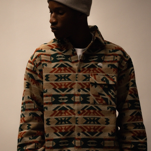 25WIN HELAS COUTUME MULTICO卡其色民族风衬衫 SHIRT 法国