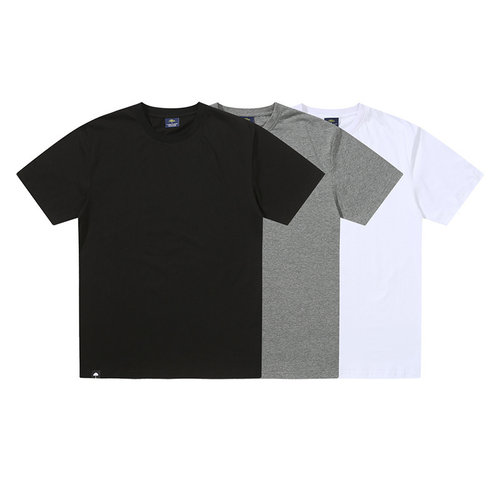 法国短袖纯色宽松圆领短袖T恤