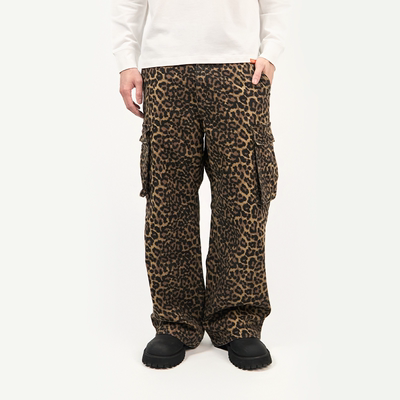AVENUE&SON大道之子2026美式复古豹纹街头廓形宽松口袋休闲裤