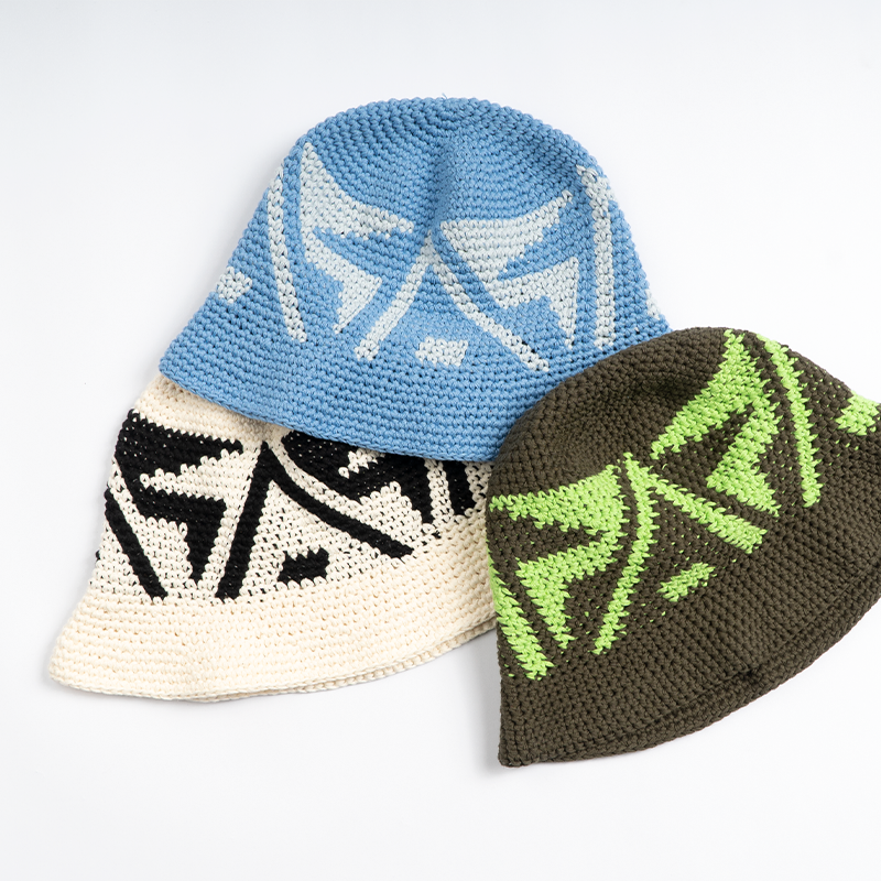 AVENUESON大道之子2025三色手工提花LOGO针织纯棉渔夫帽