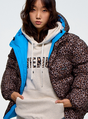 AVENUESON大道之子2025秋冬奶牛黑蓝豹纹双面穿3M新雪丽棉服