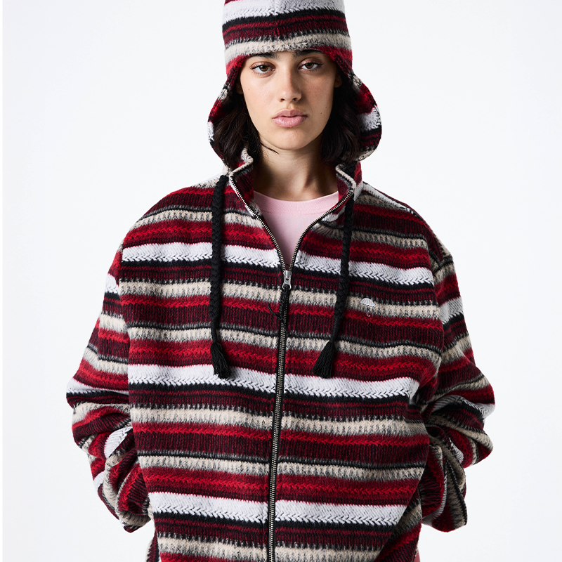 【法国】HELAS 25FA ETHNO FULL ZIP JACKET民族条纹拉链夹克