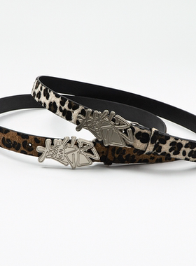 AVENUESON大道之子2026金属logo皮带扣双色豹纹腰带