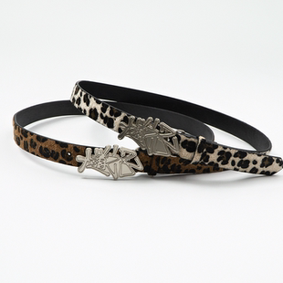 AVENUESON大道之子2026金属logo皮带扣双色豹纹腰带