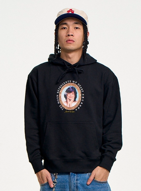 AVENUE&SON大道之子2025经典人像纪念印花滑板连帽套头卫衣