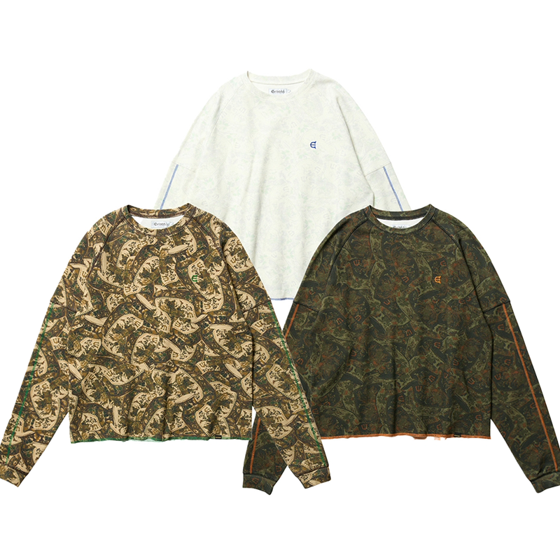 EVISEN 25FW THERMAL LS TEE三色满印复古花纹保暖长袖T恤