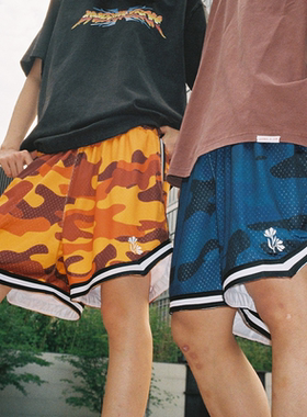 AVENUESON大道之子2025双色迷彩刺绣休闲运动短裤运动裤