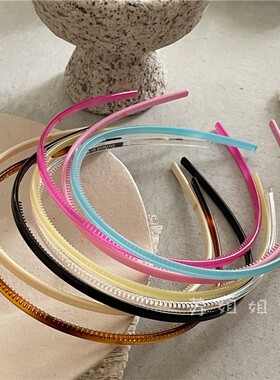 韩版果冻色叠带细版发箍头箍发卡