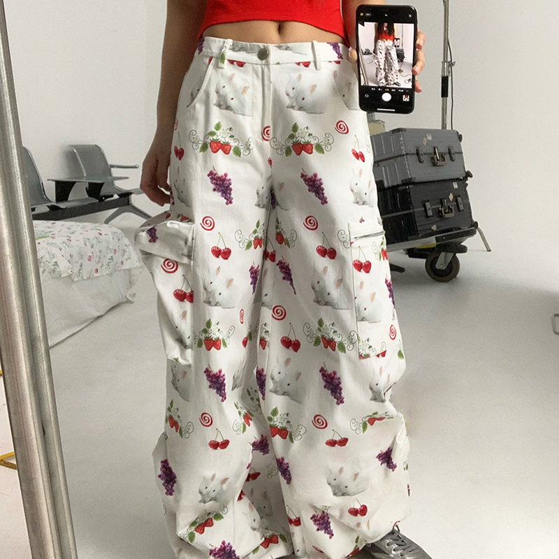 樱桃葡萄礼物商店兔子工装裤