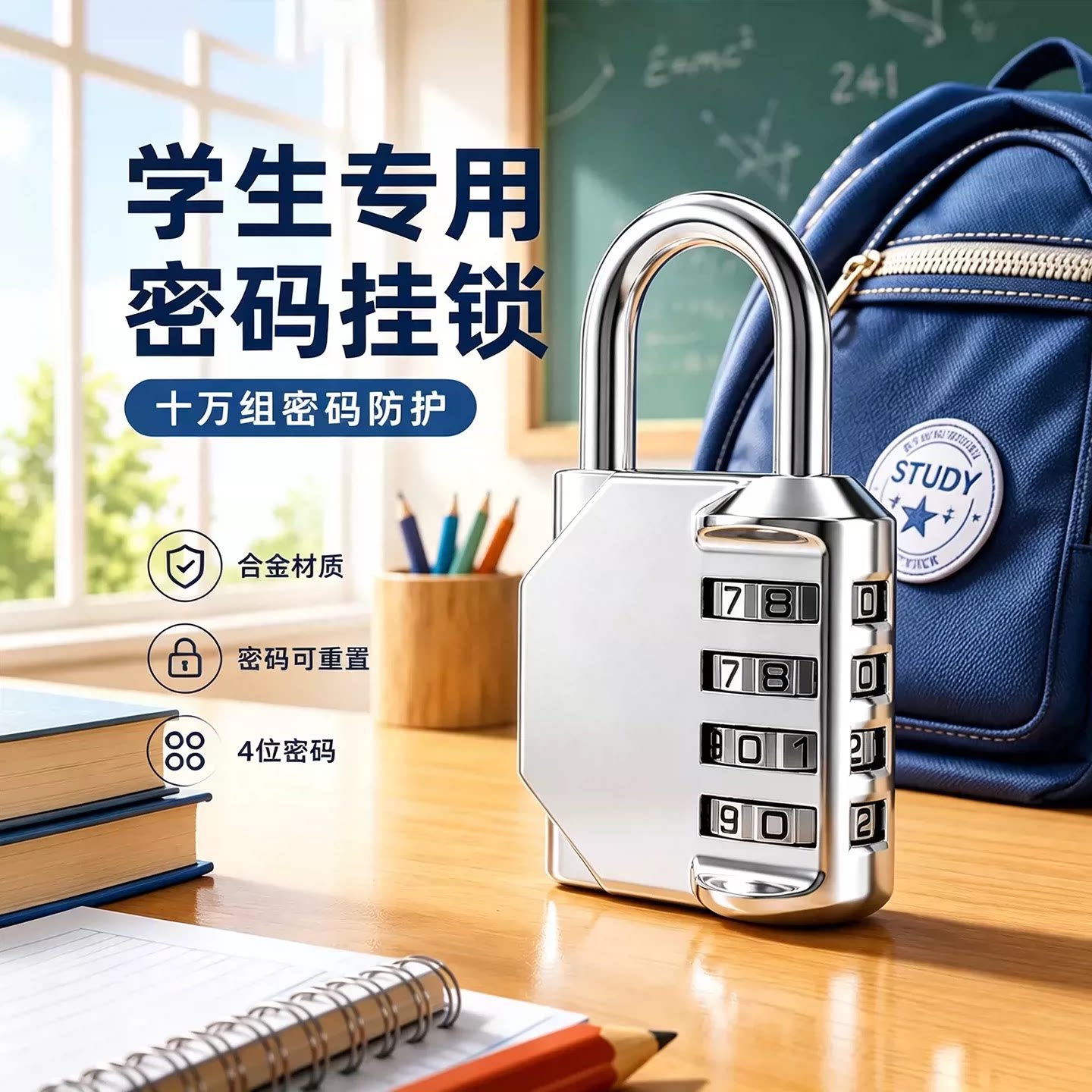 玛丽挂锁密码锁学生宿舍多款可选图片