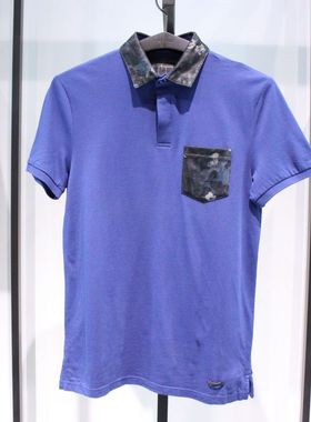 SELECTED思莱德商务上班湖蓝色短袖针织青春流行休闲半袖polo衫