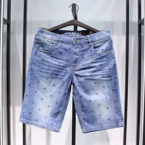 日常思莱德拉链短裤水洗夏季牛仔