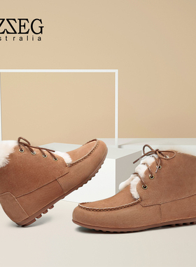 OZZEG2023春秋新款羊皮毛一体雪地靴女防滑加绒加厚棉鞋ZN4885