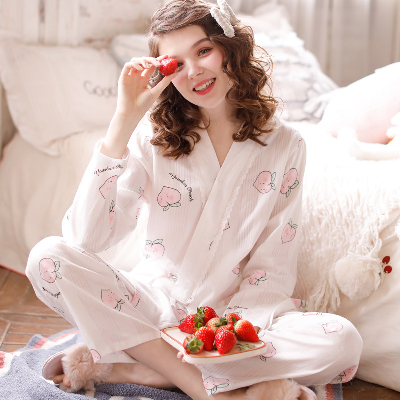 月子服夏季薄款产后纯棉纱布孕妇哺乳睡衣春秋产妇喂奶家居服套装