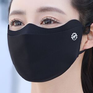 可喝水分舱式防晒口罩女夏季冰丝透气防紫外线户外遮阳骑行面罩男