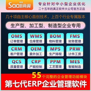 Saaii商翼ERP管理软件进销存委外加工MES生产扫码报工MRP订单仓库
