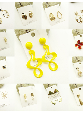 L61欧美外贸饰品耳环女小众简约耳钉耳饰中古回流孤品复古耳环