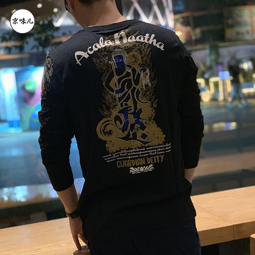 日系不动明王潮ins浮世绘原宿t恤