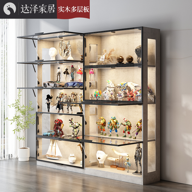 透明玻璃展示柜雕像玩具动漫模型柜手办柜储物柜样品陈列柜礼品架