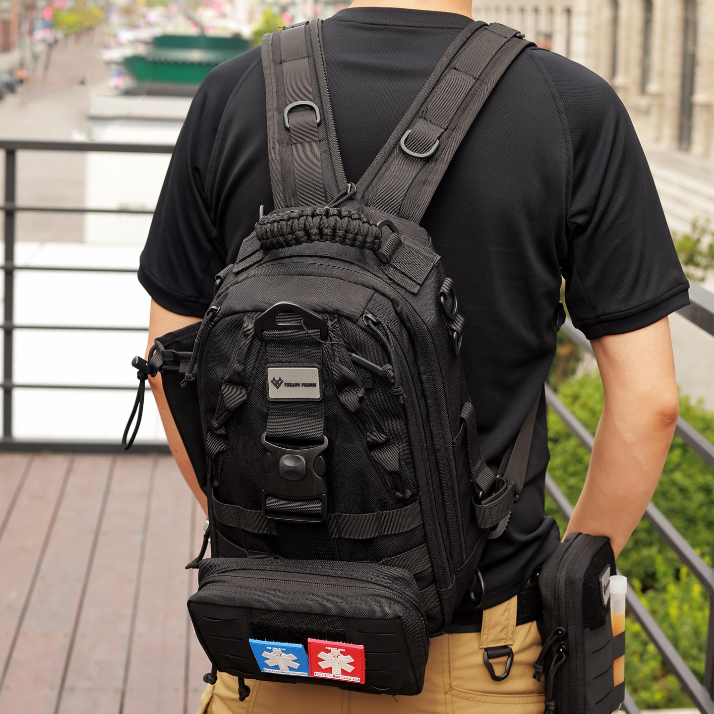 多功能组合双肩背包男士户外登山徒步露营单双肩多挂载EDC装备包