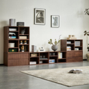 思必好胡桃木模块客厅电视柜自由组合矮柜实木落地书柜展示储物柜
