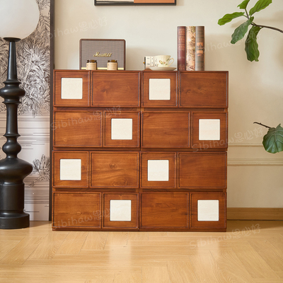 思必好法式中古风白蜡木实木斗柜床头柜客厅储物收纳卡门柜电视柜