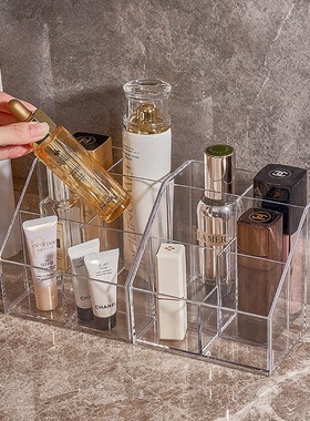 KM化妆刷收纳筒透明亚克力梳妆台口红眉笔眼影桌面镜柜化妆品收纳