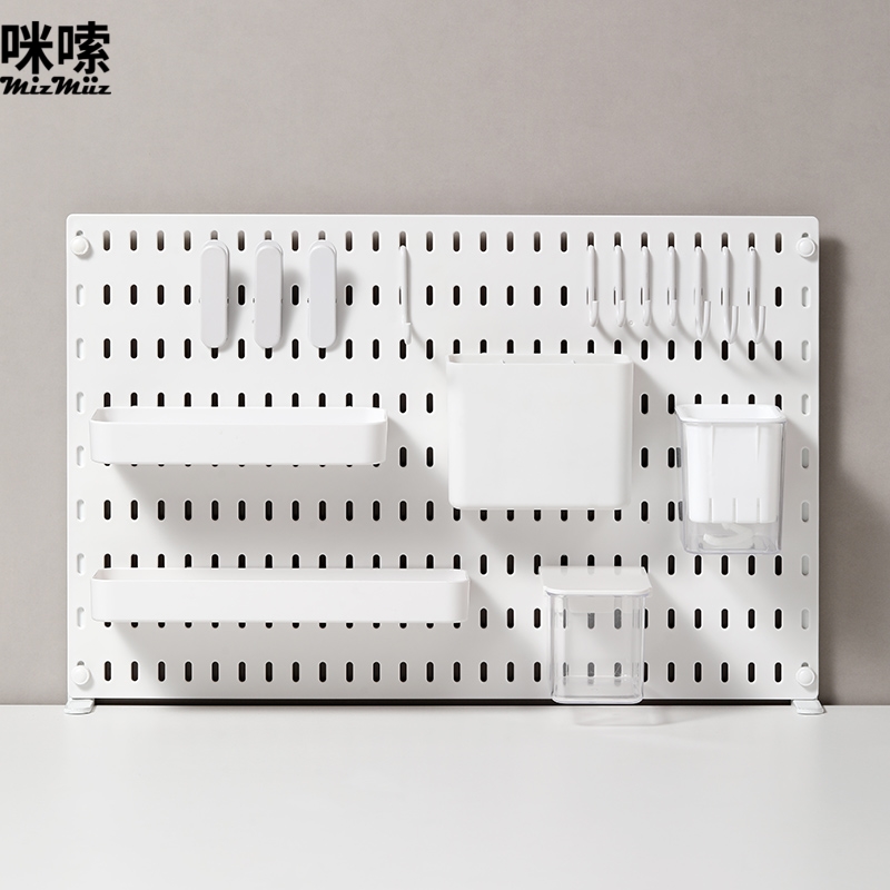 洞洞板配件墙上隔板免打孔置物架