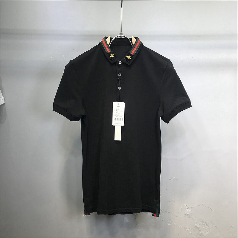 亏本3折  夏季全新POLO衫 小蜜蜂刺绣撞色翻领短袖保罗衫T恤男