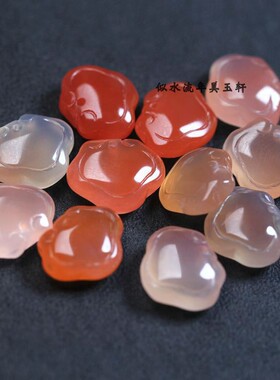 13x17mm天然南红玛瑙宝宝锁吊坠 DIY手链项链耳环配饰