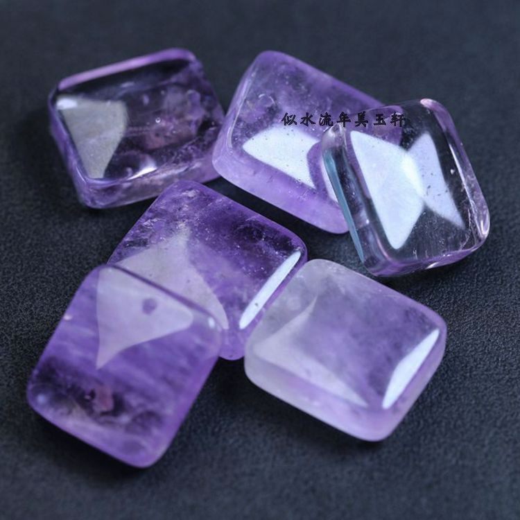 20x22mm天然紫水晶平安无事牌方牌吊坠挂件