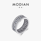 复古时尚 指环奢华银饰品 百搭S925纯银清新食指戒指日韩潮人个性