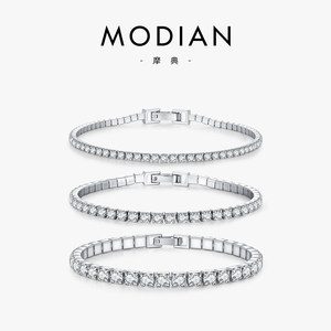MODIAN摩典S925纯银璀璨星河满钻网球手链女小众设计轻奢排钻手饰